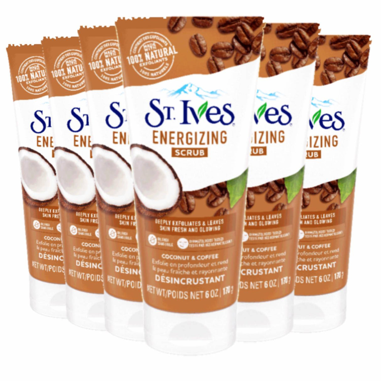 St. Ives  Coconut & Coffee Face Scrub - 6 Oz - 6 Pack