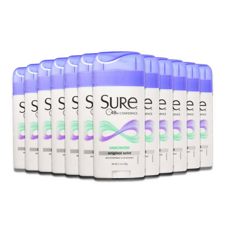 Sure Original Solid Unscented Anti-Perspirant Deodorant  2.7 oz - 12 Pack | Sure - Pre Order