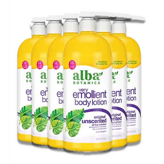 Alba Botanica Very Emollient Body Lotion, Unscented Original, 32 Oz - 6 Packs | ALBA BOTANICA - Health &amp; Beauty - Whol...